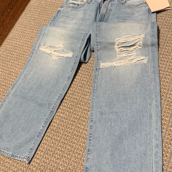 MOTHER The Mid Rise Rambler Zip Flood Ripped Off - Picture 6 of 8